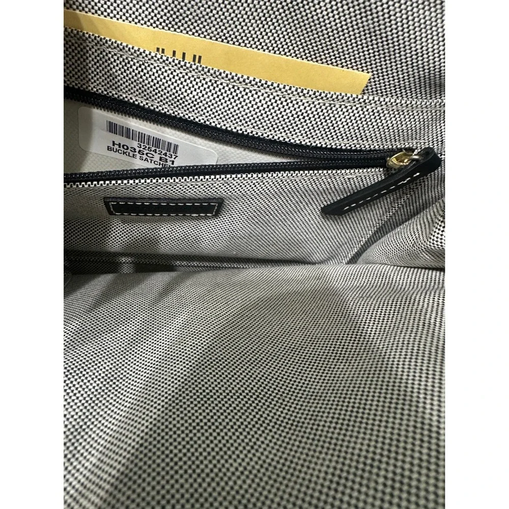 Dooney & Bourke Buckle Satchel H035CB1 Grey Black Monogram Signature Handbag NEW